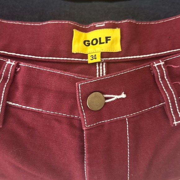 Men's GOLF WANG Red / Burgundy Cotton Twill Work Pant - Size 34 - Picture 14 of 15